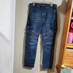 Men's Slim Cargo Jeans - Dark Blue